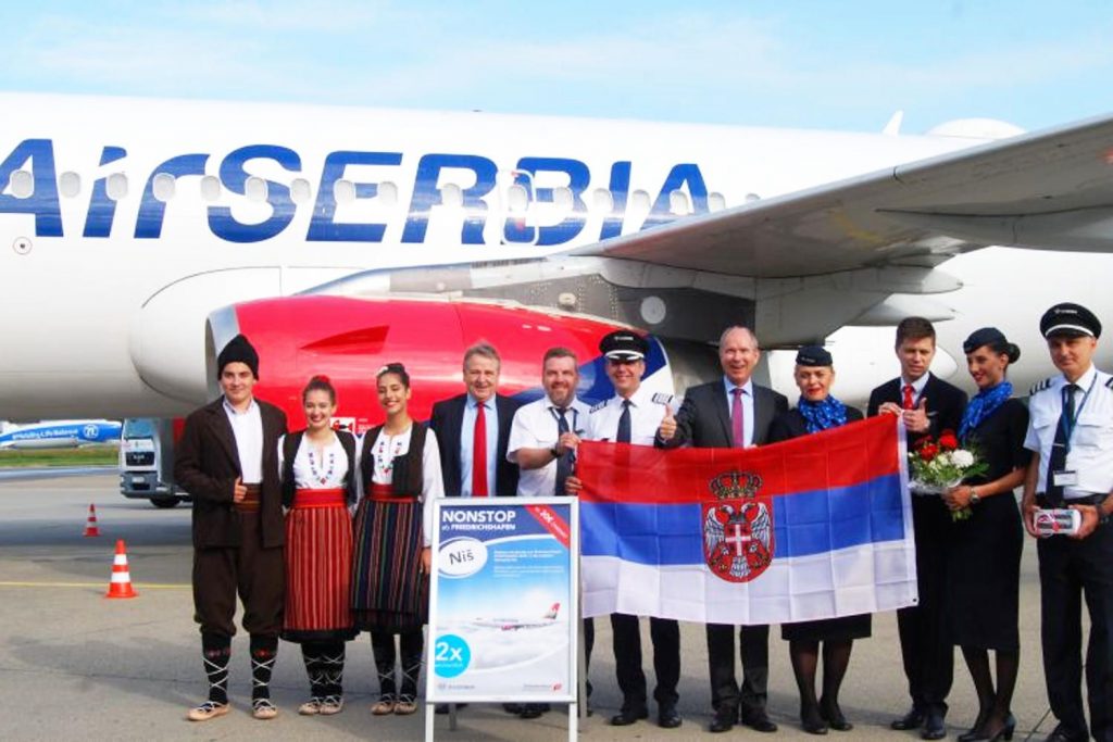 Friedrichshafen Airport: Air Serbia Erstflug aus Niš