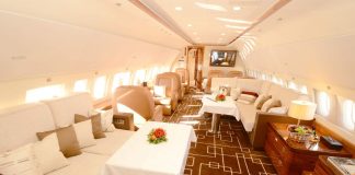 Die Kabine des Airbus Jet ACJ319 ist so breit und hoch wie bei einem Airliner.