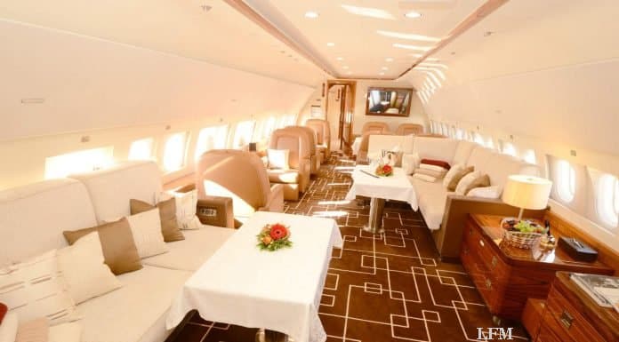 Die Kabine des Airbus Jet ACJ319 ist so breit und hoch wie bei einem Airliner.