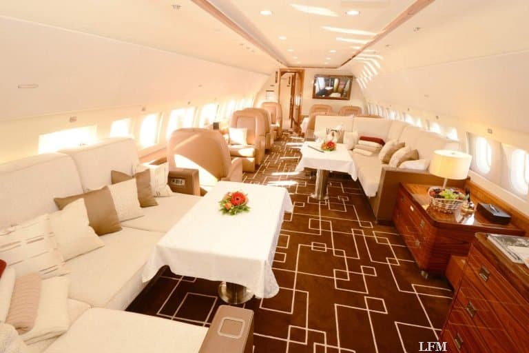 Die Kabine des Airbus Jet ACJ319 ist so breit und hoch wie bei einem Airliner.
