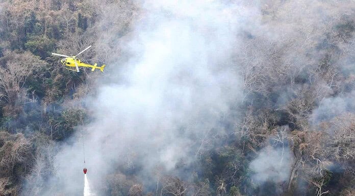 H125 bei der Brandbekämpfung in Bolivien