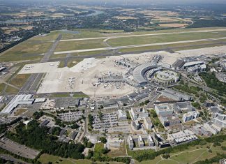 Flughafen Düsseldorf Luftaufnahme