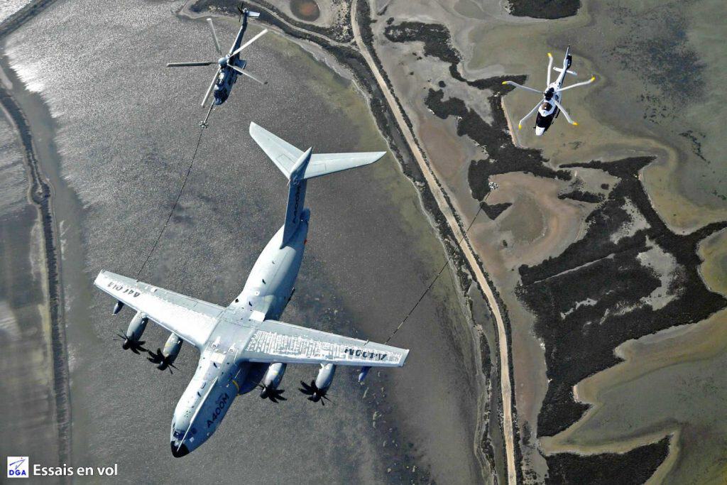 Airbus A400M Tankflugzeug betankt H225M und H160