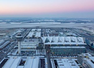 Flughafen München im Winter