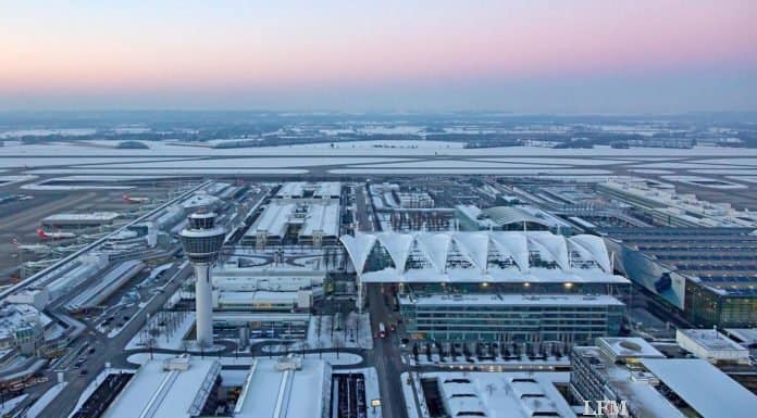 Flughafen München im Winter