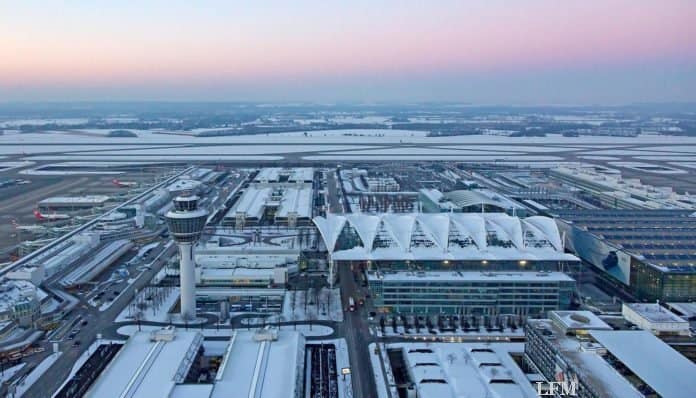 Flughafen München im Winter
