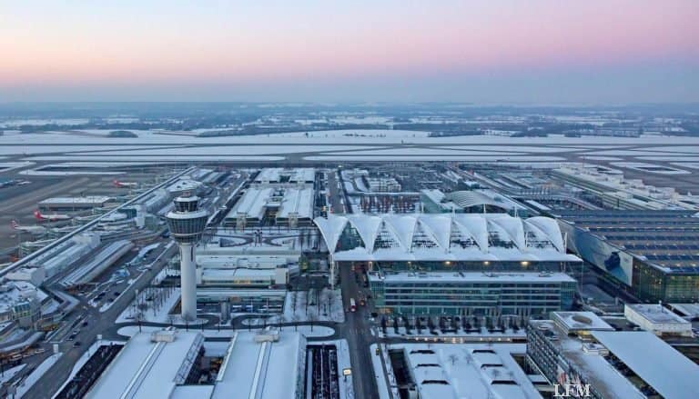 Flughafen München im Winter