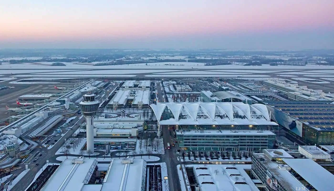 Flughafen München im Winter