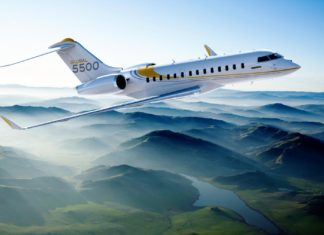 Bombardier Business Jet Global 5500 erhöht Reichweite