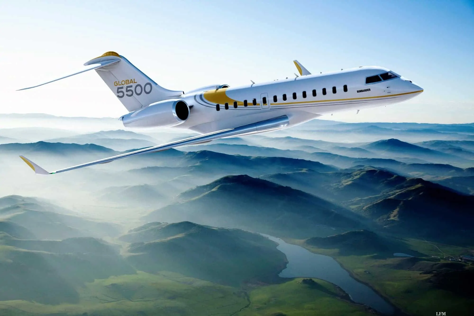 Bombardier Business Jet Global 5500 erhöht Reichweite