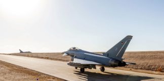 Deutsche Eurofighter Kampfflugzeuge bei der "Blue Flag" Übung in Israel