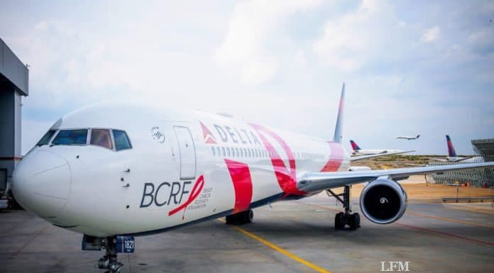 Pink Plane: Delta setzt Boeing 767-400ER für BCRF ein Pink Plane: Delta setzt Boeing 767-400ER für BCRF ein
