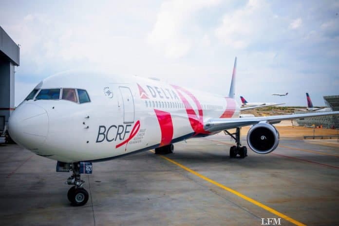 Pink Plane: Delta setzt Boeing 767-400ER für BCRF ein
