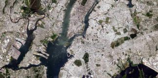 New York City, aus dem Weltall gesehen