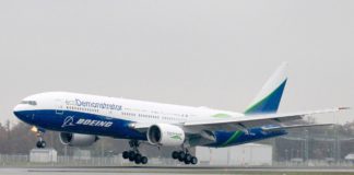 Boeing 777 ecoDemonstrator aus Seattle zu Besuch in Frankfurt