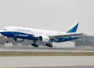 Boeing 777 ecoDemonstrator aus Seattle zu Besuch in Frankfurt