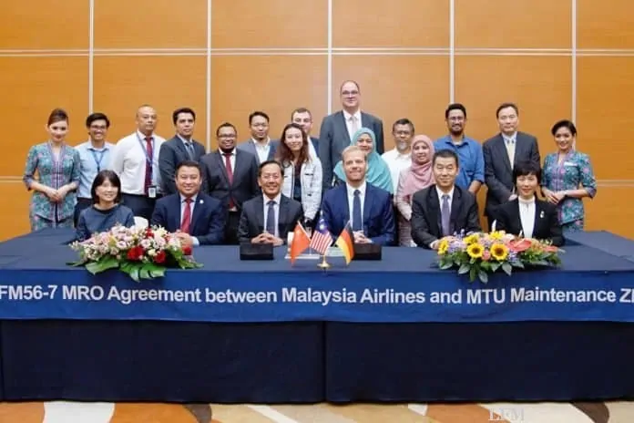 MTU Maintenance und Malaysia Airlines Berhad haben einen Vertrag für die mehr als 100 Triebwerke des Typs CFM56-7B der Fluglinie unterzeichnet.