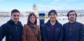 Die Studierenden rund um Dr. Martin Oswald (links): Anastasia Sycheva, Shanshan Huang, Christian Scherer (v.r.n.l.), nicht auf dem Foto: Patric Larsen-Ledet.