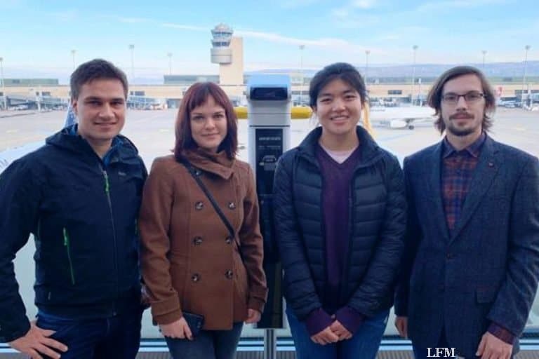 Die Studierenden rund um Dr. Martin Oswald (links): Anastasia Sycheva, Shanshan Huang, Christian Scherer (v.r.n.l.), nicht auf dem Foto: Patric Larsen-Ledet.