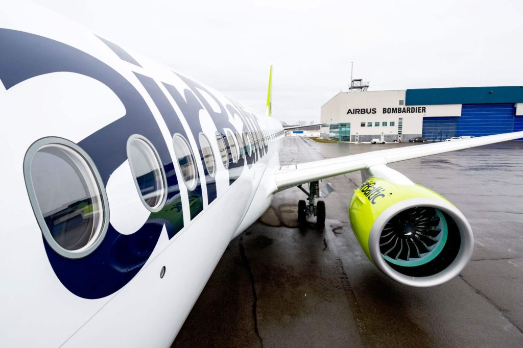 Airbus A220 Jet für airBaltic