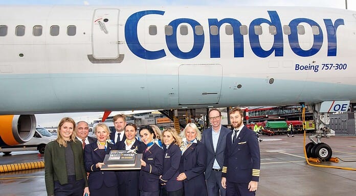 Condor feiert Passagierekord in Hamburg Condor feiert Passagierekord in Hamburg