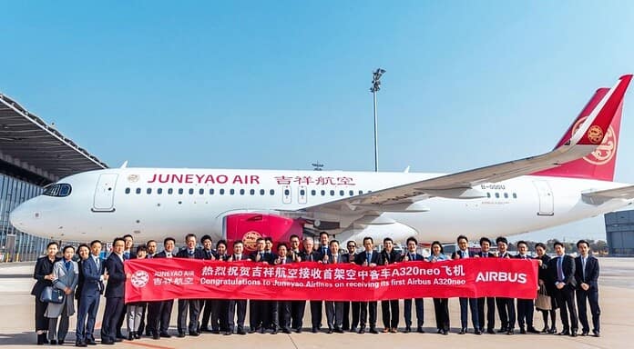 Airbus A320neo der Juneyao fliegt mit Recaro Sitzen Airbus A320neo der Juneyao fliegt mit Recaro