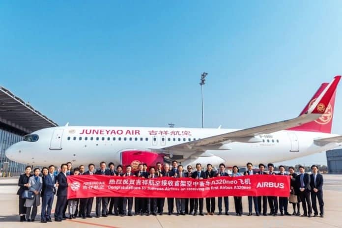 Airbus A320neo der Juneyao fliegt mit Recaro