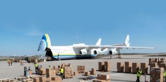 Antonov An-225 Mrija lieferte Schutzmasken aus China
