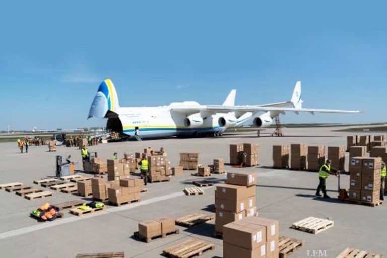 Antonov An-225 Mrija lieferte Schutzmasken aus China