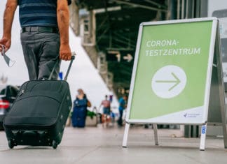 Corona-Testcenter am Flughafen Stuttgart