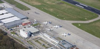 Flughafen Friedichshafen - Luftaufnahme