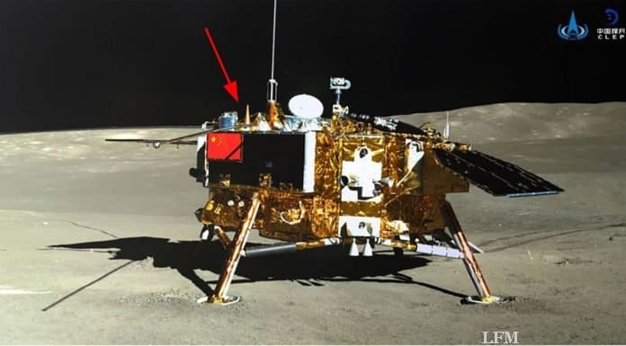 Chang’e-4 misst Gefahr kosmischer Strahlung auf dem Mond Mondlandesonde Chang'e-4 aufgenommen vom Rover Yutu-2