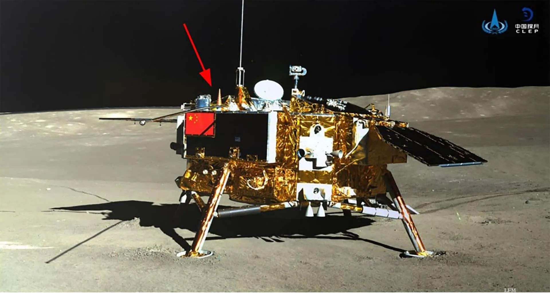 Mond­lan­des­on­de Chang'e-4 auf­ge­nom­men vom Ro­ver Yu­tu-2
