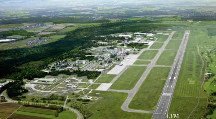 Wizz Air fliegt ab Baden Airport nach Cluj-Napoca Luftbild Baden Airpark