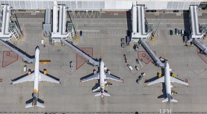 Flughafen München trotz Corona bereit für zahlreiche Urlaubsziele Flughafen München, Vorfeld am Terminal 1