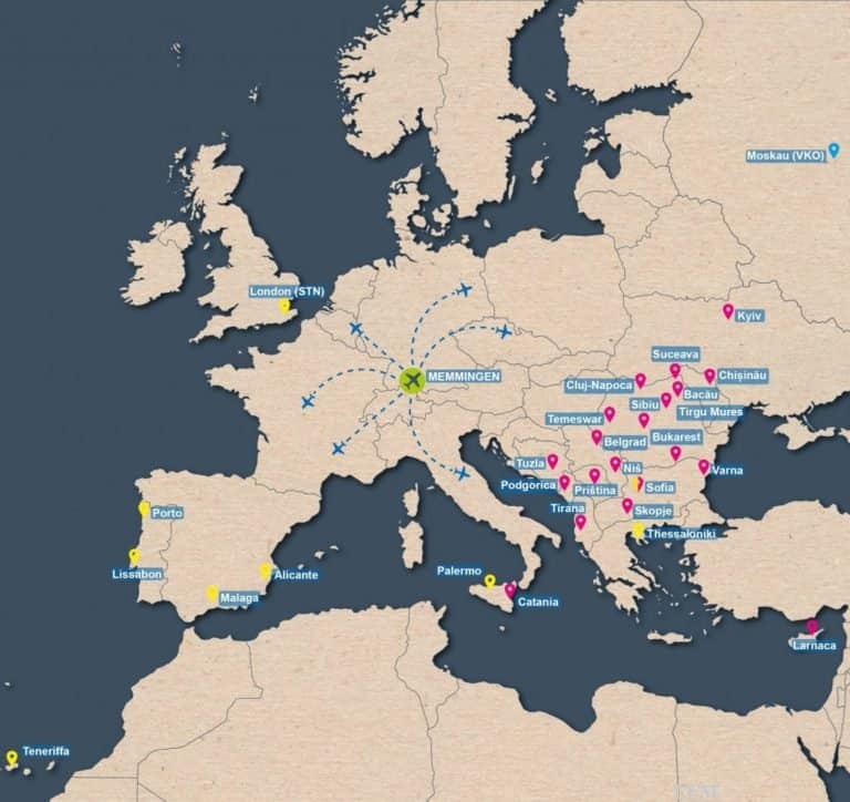 Winterflugziele ab Flughafen Memmingen