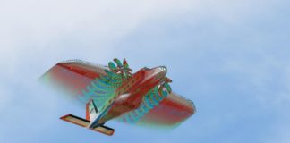 Überblendung von Überflug des DLR-Forschungsflugzeug