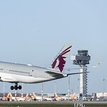 Landung des Qatar-Airways-Fluges QR81