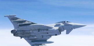 Kampfflugzeug des Typs Eurofighter