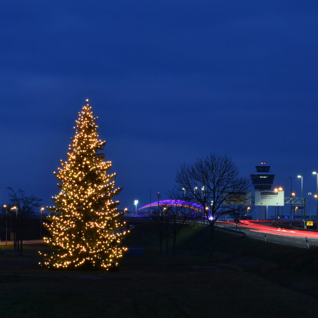 Weihnachtsbaum am Flughafen München