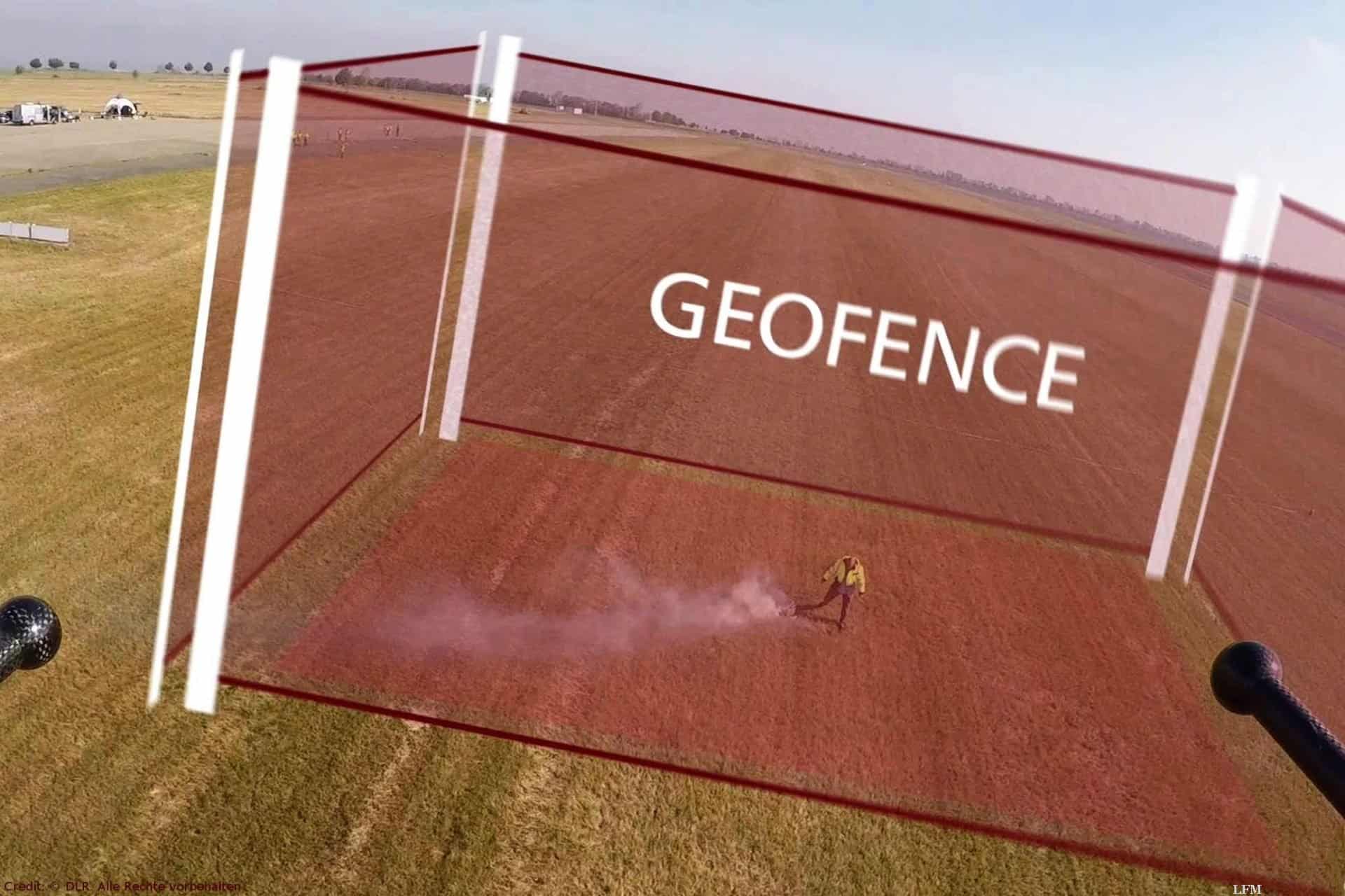 Aufnahme der Rauchfackel und Geofence-Illustration