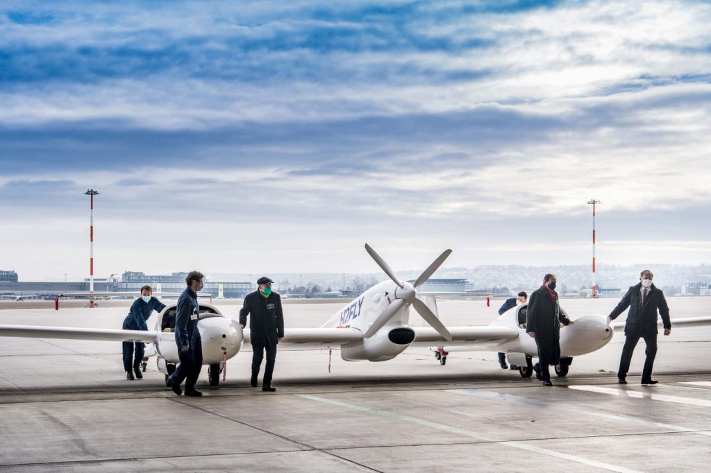 Hy4 Flugzeug mit Wasserstoff-Brennstoffzellen und vier Sitzen