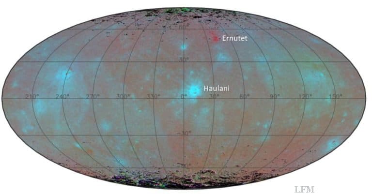 Blaues Oberflächenmaterial auf Ceres