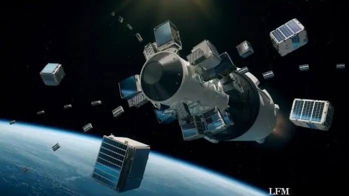 Aussetzen der Kleinsatelliten im Weltall Aussetzen der Kleinsatelliten im Weltall