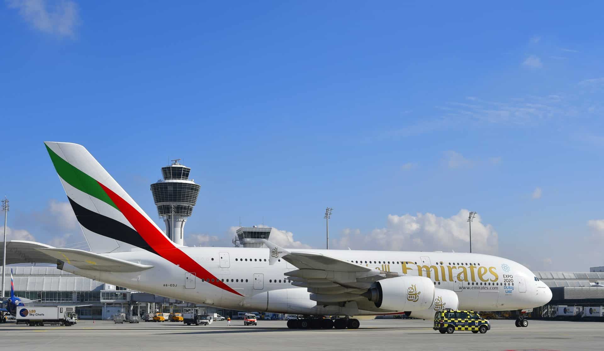 Emirates A380 in München