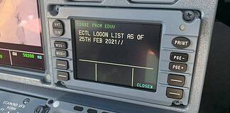 Controller Pilot Data Link Communication (CPDLC) Meldung an Bord eines Airbus A 320 Neo