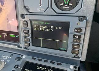 Controller Pilot Data Link Communication (CPDLC) Meldung an Bord eines Airbus A 320 Neo