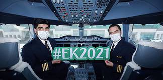 Emirates Sonderflug EK2021 Cockpit-Crew