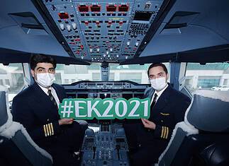 Emirates Sonderflug EK2021 Cockpit-Crew
