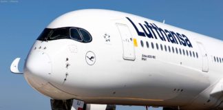 Lufthanssa Airbus A350-900 mit Taufnamen "Erfurt" (Registrierung D-AIXJ)